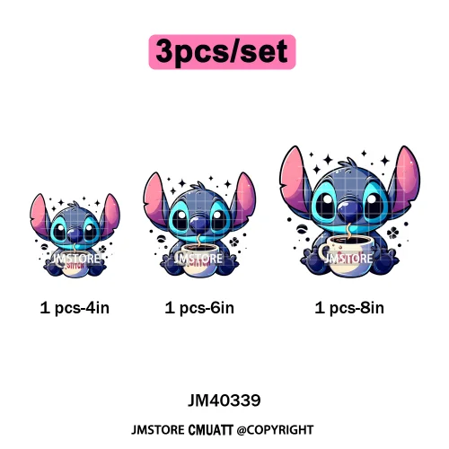 Trendy Cartoon Animal Characters Lover Cold Peel Logos Iron on DTF Washable Transfers Stickers Ready to Press for Hoodies Bags