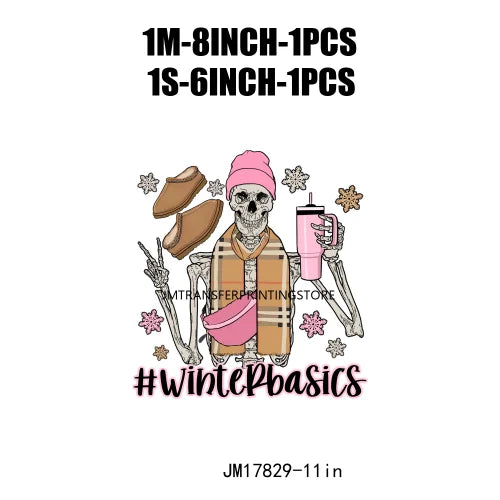 All I Need Is Cozy Winter Drink Coffee Lover Coquette Christmas Iron on Washable DTF Transfer Sticker Ready to Press for Hoodies