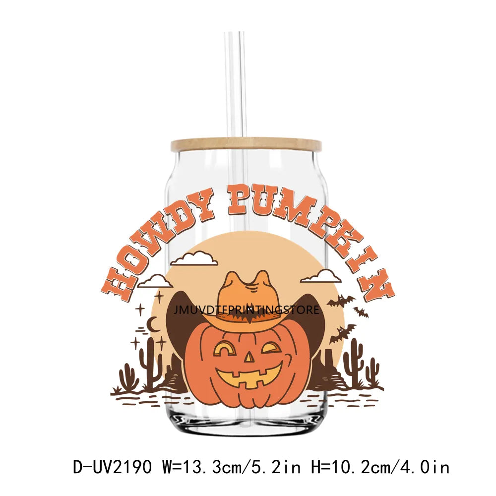 Howdy Pumpkin Boo Haw Halloween Momster UV DTF Transfers Stickers Decals For Libbey Cold Cups Mugs Tumbler Waterproof DIY Craft