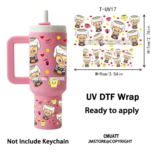 Wholesale Bulk Cartoon UV DTF Wraps Ready To Apply Transfer Stickers Waterproof For Mini Tumbler Keychain