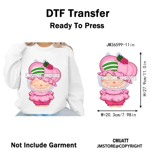 New Coquette Cartoon Monster Friends Costume Girly Kids Love Iron On DTF Transfer Stickers Designs Ready To Press for Clothing