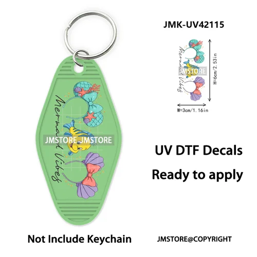 Coquette Bow Magical Mouse Cartoon UV DTF Motel Keychain Decal Ready To Ship Durable Transfer Stickers Prints For Hotel Keychain