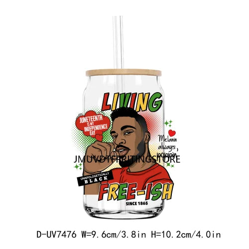 Steppin' into Juneteenth UV DTF Transfer Stickers Decals For Libbey Cold Cups Mugs Tumbler Waterproof DIY Logo Black Nurse Magic