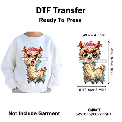 15cm 5.9in Kids Quirky Safari Cartoon Animal Iron On Transfers Stickers For Clothing DTF Printed Appliques Washable T-Shirts