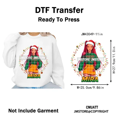 Cartoon Kpop Demon Music Anime Girly Merry Christmas Iron on Washable DTF Heat Transfer Stickers Ready to Press for T-shirts Bag
