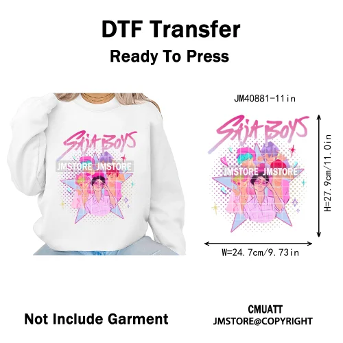 Kpop Movie Style Soda Pop Demon Inspired Movie Girl Dinner Iron on DTF Washable Transfers Stickers Ready to Press for Hoodies