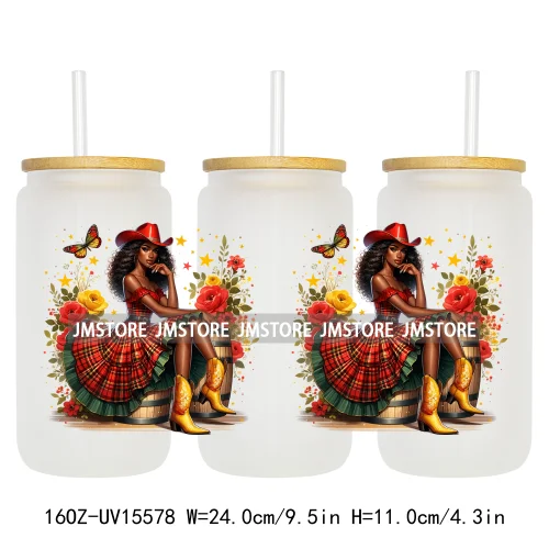 1865 Juneteenth Black History Month UV DTF Cup Wraps Ready To Apply CustomTransfer Stickers For 16OZ Libbey Glass Can Tumbler