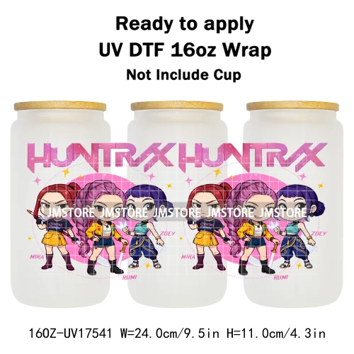 Demon Hunters Movie Kpop Lover Gift Anime Fan UV DTF Stickers Ready To Transfer Cup Wrap Custom DIY Craft For Libbey Can Glass