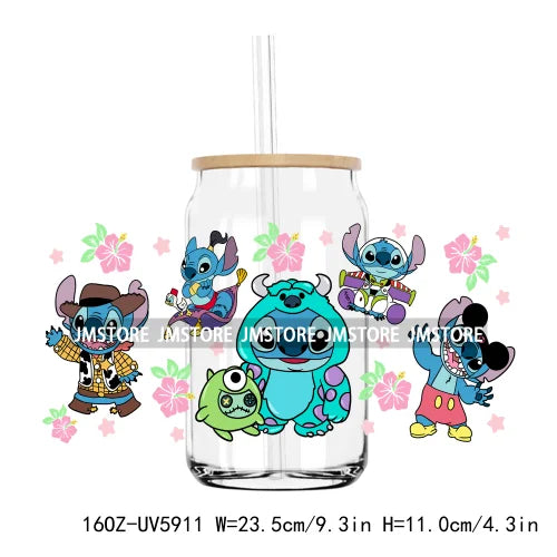 Cute Cartoon Characters Mouse 16OZ UV DTF Cup Wrap Transfers Stickers Custom Labels Durable Waterproof Logo For Libbey Glass Can