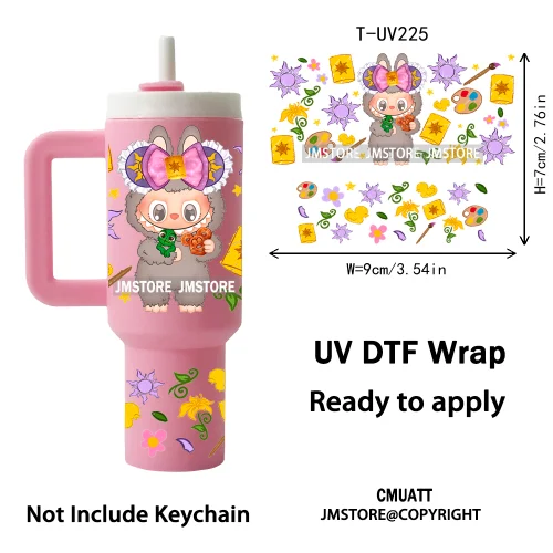 Coquette Bow Cartoon Monsters UV DTF Custom Prints Ready To Apply Transfer Stickers Waterproof Wraps For Mini Tumbler Keychain