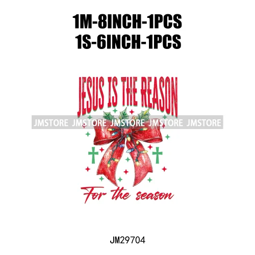 Christmas Girly Vibes Santa Winter Jesus Coquette Bow Tis The Season Iron On DTF Transfers Stickers Ready To Press For Clothes