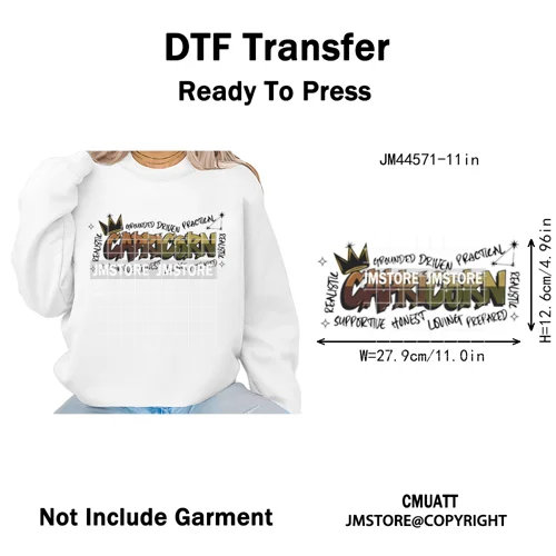 Zodiac Signs Graffiti Astrology Horoscopes Constellation  Iron on Washable DTF Transfer Sticker Ready to Press for T-shirts Bags