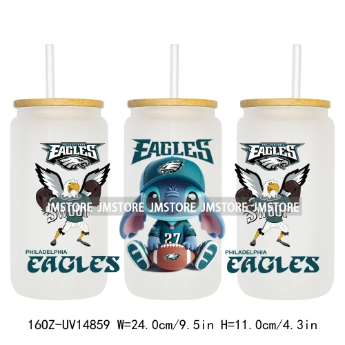 Cute Cartoon Sport Team Game Day 16OZ UV DTF Cup Wraps Ready To Apply Waterproof Transfer Stickers For Libbey Glass Can Tumbler