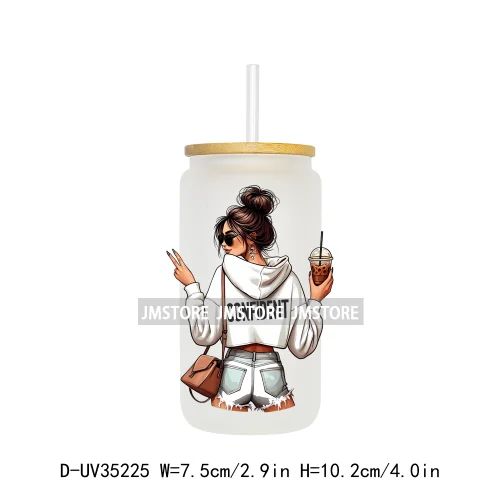 Funny Sarcastic Woman Sassy Girl UV DTF Transfer Stickers Decals Ready To Apply Waterproof For 16OZ Libbey Glass Can Cup Tumbler