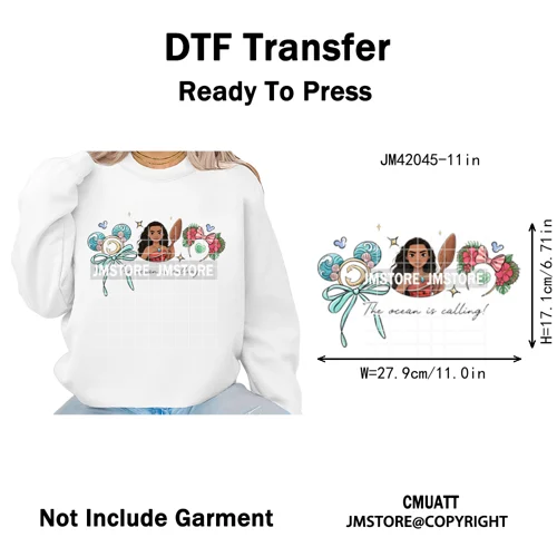 Retro Cartoon Magical Princess Girly Bow Mouse Ears Headbands Iron on DTF Washable Transfers Stickers Ready to Press for Hoodies