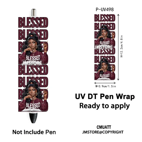 Black Girl Praying Afro Women Faith UV DTF Pen Wraps Ready To Apply Transfer Sticker Print Waterproof High Quality UV DTF Decal