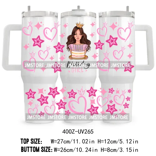 40OZ Tumbler Wrap Birthday Girl Cake Party UV DTF Cup Wraps Transfer Stickers Custom Labels Waterproof Logo Cute Queen Princess