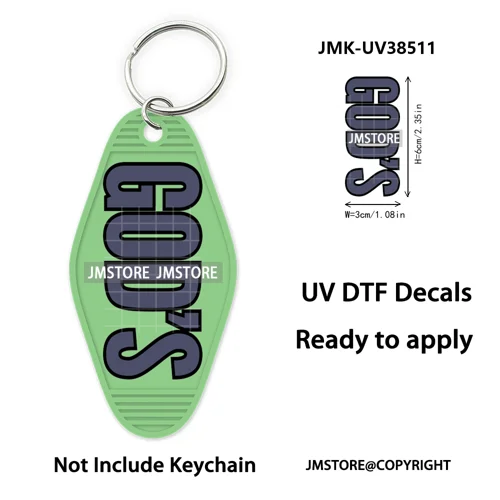 Christian Bible Jesus Faith Letters UV DTF Motel Keychain Decals Ready To Ship Custom Transfer Stickers Print For Hotel Keychain