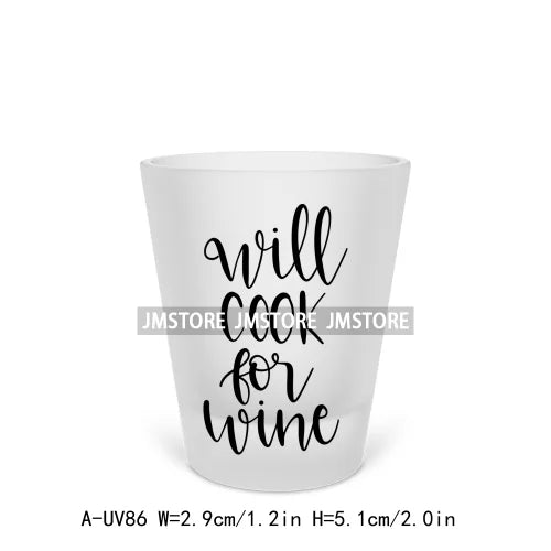 Mama Needs Wine Beer Mugs Alcohol Short Glass Cups Decals UV DTF Stickers Waterproof DIY Craft Wine Quotes Transfers Printing