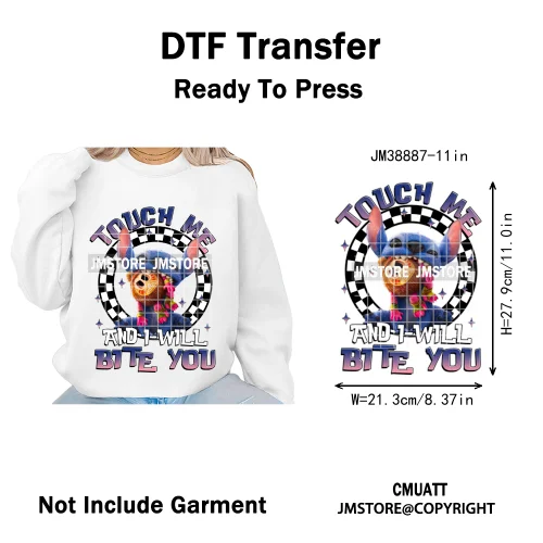 Urban Cartoon Character Streetwear Thermal Printing Iron on DTF Washable Transfers Stickers Ready to Press for Clothing Bags