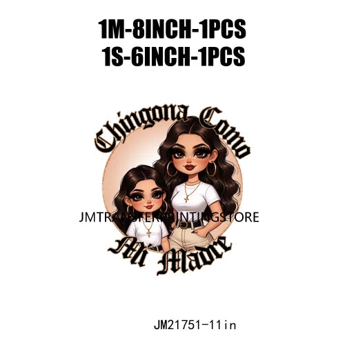 Latina Mexican Chingona Chicana Mom Sayings Hay Comida En La Cas Porque Soy Tu Madre Y Punto DTF Transfer Stickers For Hoodies