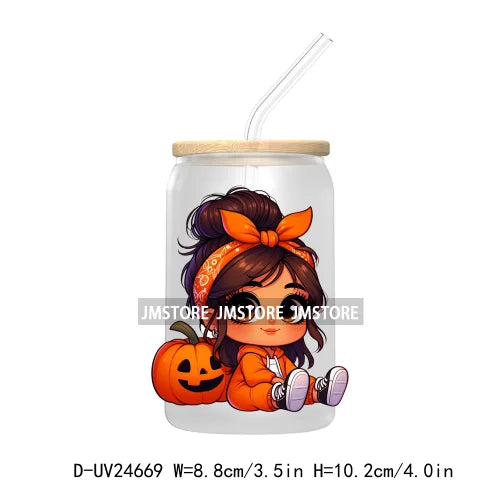 Halloween Latina Princess UV DTF Transfer Stickers Decals For Libbey Cold Cups Mugs Tumbler Custom Waterproof DIY Labels Pumpkin