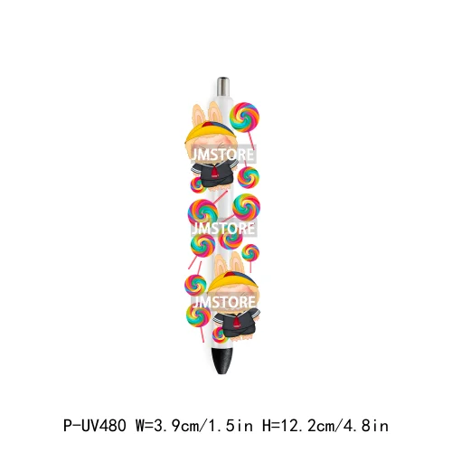 Cute Cartoon Monsters Character Kids UV DTF Pen Wraps Ready To Apply Transfer Stickers Waterproof Prints Durable Custom Labels