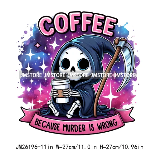 Good Vibes Sarcastic Skull Boujee Don't Be Salty On My Way To Stir The Pot DTF Iron On Heat Press Transfer Stickers For Clothing