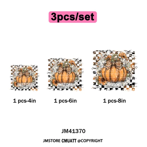 Preppy Coquette Halloween Floral Fall Pumpkin Spooky Season Iron on Washable DTF Transfers Stickers Ready to Press for Clothing