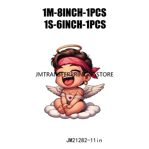 Cute Baby Angel Concha Valentine Kids Lovely Iron On DTF Transfers Printing Stickers Ready To Press For Hoodies