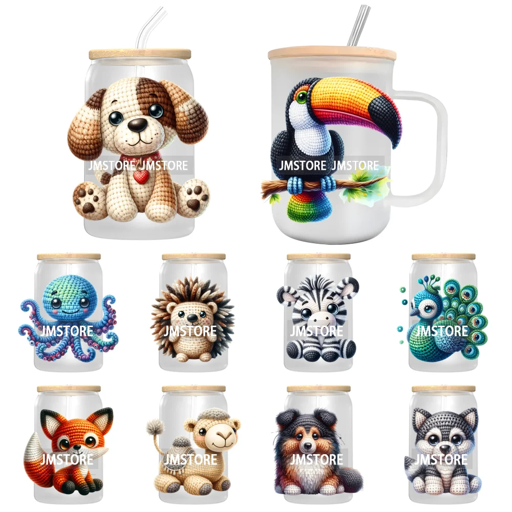 New Knitted Baby Animals UV Sticker Decals For Libbey Cold Cups Mugs Tumbler Transfer Stickers Waterproof High Quality Labels