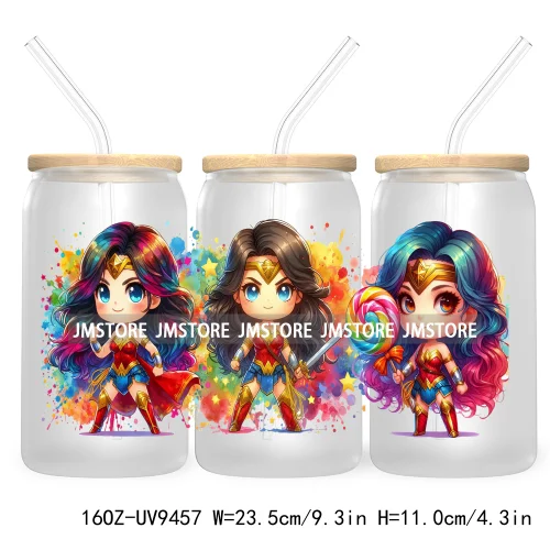 Watercolor Cartoon Halloween Spooky UV DTF Sticker For 16OZ Libbey Glass Cup Can Wrap Transfer Stickers Custom Labels DIY Logo