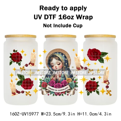 Mexican Culture Drinks Tequila Evil Eye 16OZ UV DTF Cup Wrap Ready To Apply Waterproof Transfer Stickers For Libbey Glass Can