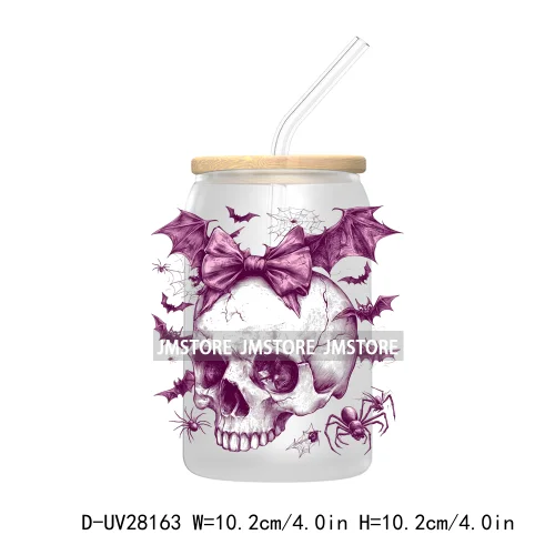 Nightmare Before Coffee Spooky Halloween Skeleton UV DTF Transfer Stickers Decals For Libbey Cold Cup Mug Tumbler Pumpkin Season