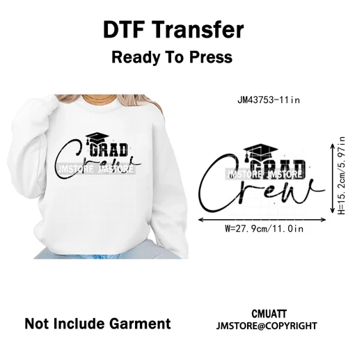High School Senior Year Class of 2026 My First Last Day Iron on Washable DTF Heat Transfers Stickers Ready to Press for Hoodies