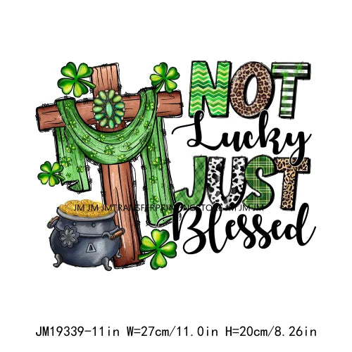 Washable Animal CNA PAT Nurse Dentist Teacher Shamrocks Lucky Vibes St Patrick's Day DTF Transfers Stickers Press For Sweatshirt