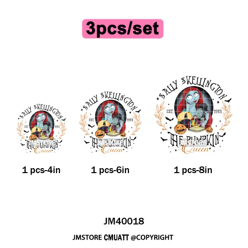 Halloween Horror Party Cartoon Friends Nightmare Spooky Vibes Iron on DTF Washable Transfers Stickers Ready to Press for Clothes
