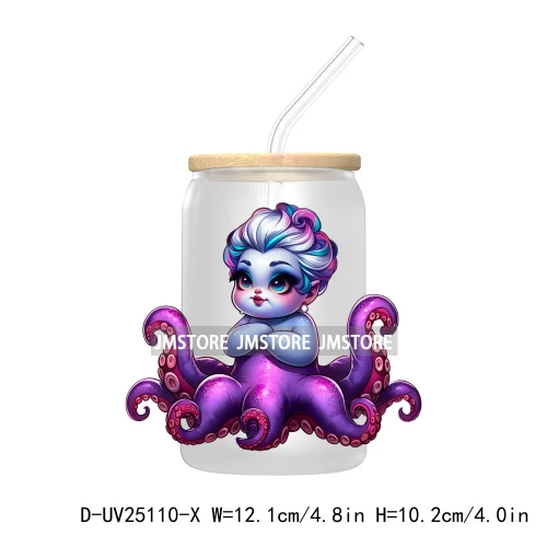 Cartoon Halloween Princess UV DTF Transfer Stickers Decals For Libbey Cold Cups Mugs Tumbler Waterproof DIY Custom Logo Labels