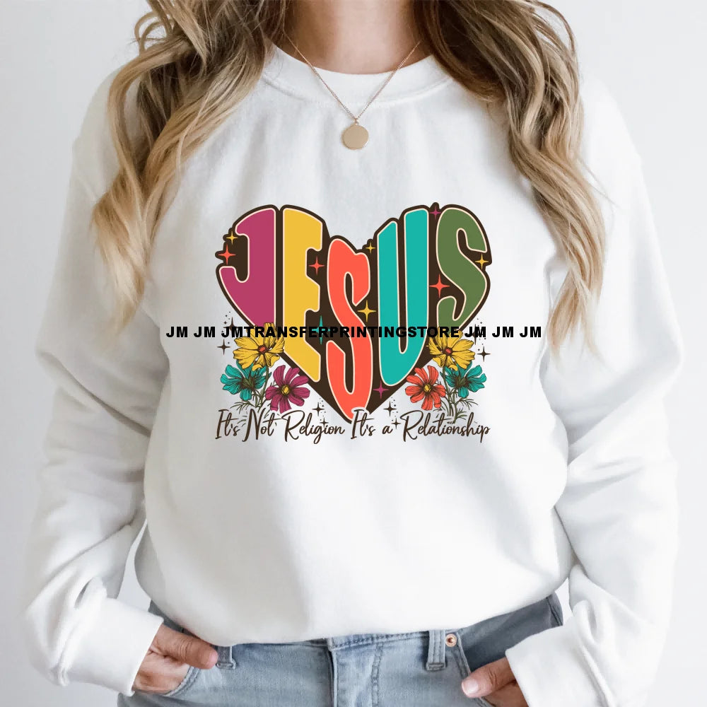 Colorful Faith Jesus God Religious Bible Verse Affirmation Spirits Iron On DTF Transfers Stickers Ready To Press T-shirts Bags