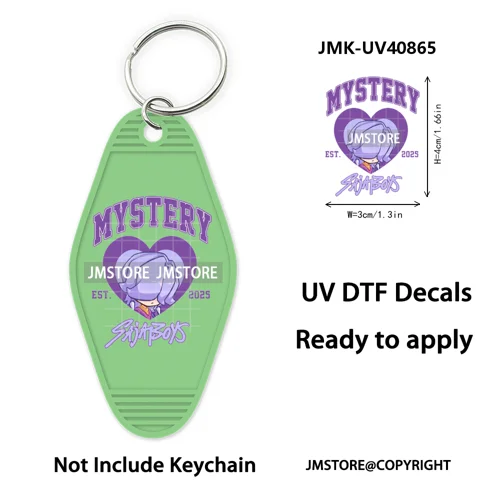 Kpop Hunters Movie Boy Band Girl Dinner UV DTF Motel Keychain Wraps Ready To Apply Waterproof High Quality Hotel Keychain Decals