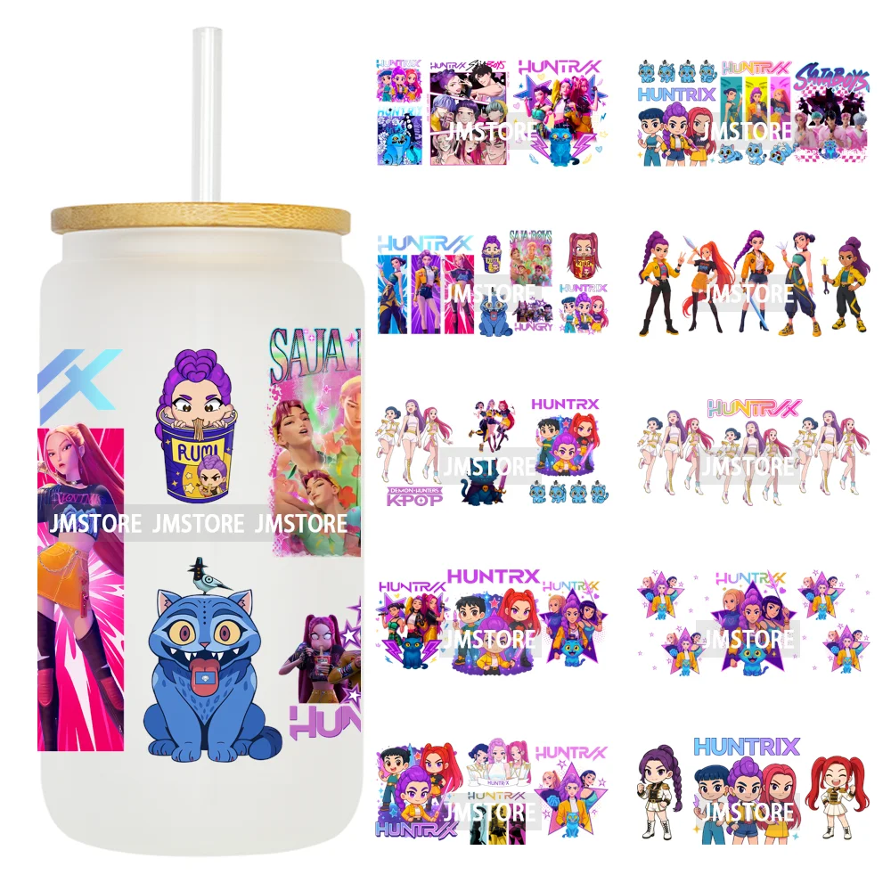 Demon Hunter Merch Derpy Tiger 16OZ UV DTF Cup Wraps Ready To Apply Waterproof Transfer Stickers For Libbey Glass Can Kpop Girls