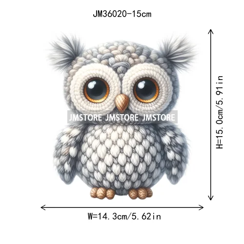 15cm 5.9in Colorful Cute Needle Hook Animal Iron On DTF Heat Transfer Sticker For Clothes Print Vinyl Washable T-Shirt Appliques