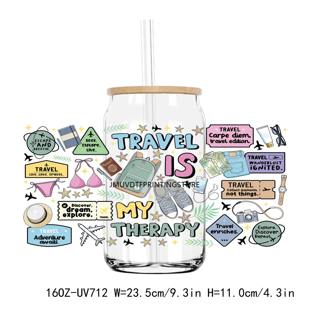 Self Love Motivational 16OZ UV DTF Cup Wrap Transfers Stickers Custom Labels DIY Durable Waterproof Logo For Libbey Glass Can