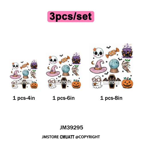 Ghost Spooky Mama Season Trick or Treat Coquette Bow Halloween Iron on DTF Washable Transfer Sticker Ready to Press for Clothing
