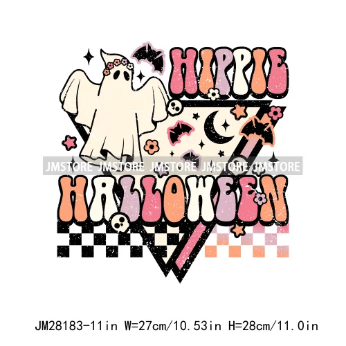 Diy Spooky Ghost Love Reading More Books Good Vibes Halloween Decals DTF Iron On Transfers Stickers Ready To Press For T-shirts