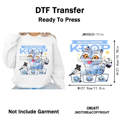 Kpop Culture Idol Movie Inspired Music Lover Cute Blue Anime Character Iron on DTF Transfers Stickers Ready to Press for Clothes