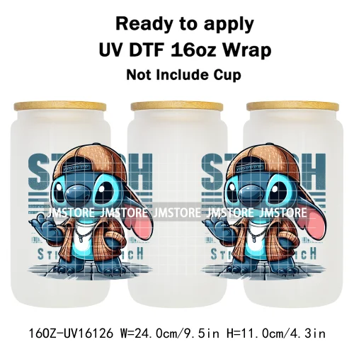 Trendy Movie Cartoon Character Bow 16OZ UV DTF Cup Wrap Ready To Apply Waterproof Transfer Sticker For Libbey Glass Can Tumbler
