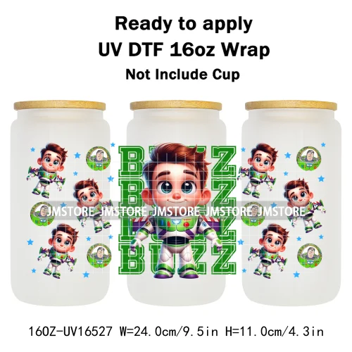 Toy Cartoon Movie Character UV DTF Wraps Transfer Sticker Selfadhesive Waterproof High Quality For 16OZ Libbey Glass Can Tumbler