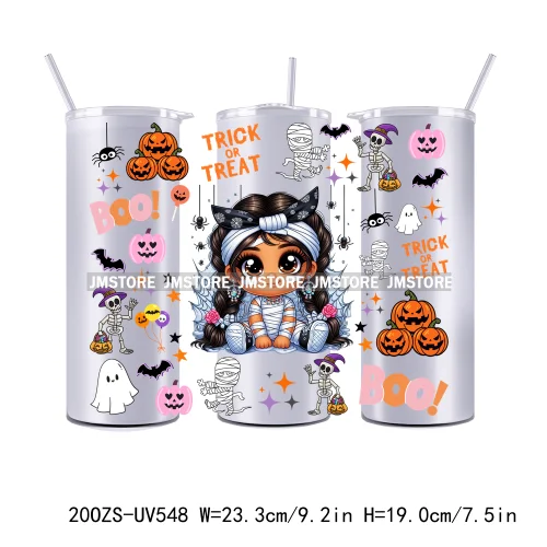 Latina Baby Halloween Pumpkin 20OZ Straight Skinny Tumbler Wrap UV DTF Cup Wraps Custom Labels Transfer Sticker Waterproof Logo