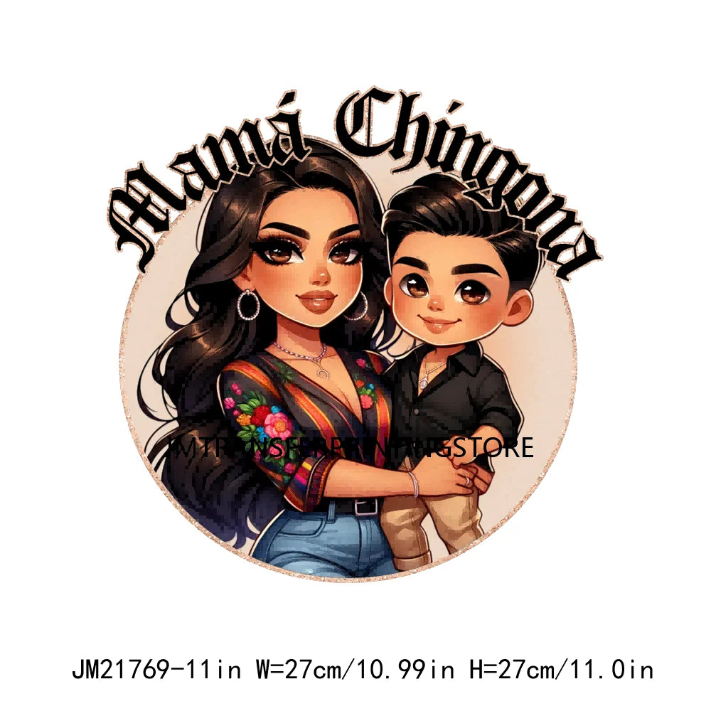 Latina Mexican Chingona Chicana Mom Sayings Hay Comida En La Cas Porque Soy Tu Madre Y Punto DTF Transfer Stickers For Hoodies